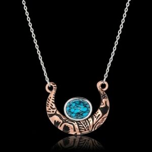 Montana Silversmiths Necklace Luck Of The Oracle Turquoise  Retail $70 - New!